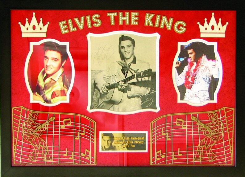 ELVIS PRESLEY Framed & Matted Signed Photo Poster painting 3D Plaque 19 34x 27 12 wcoa