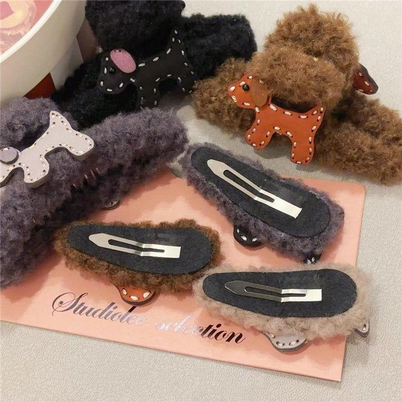 Cute Women’s Dog Plush Hair Clip Hair Claws