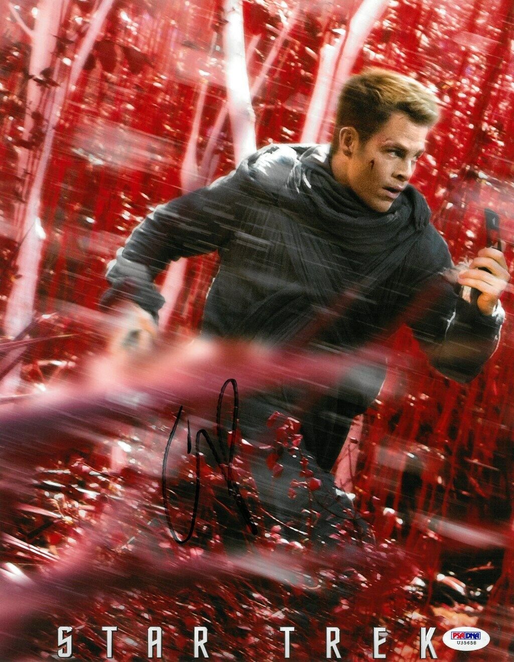 Chris Pine Signed Star Trek Authentic Autographed 11x14 Photo Poster painting PSA/DNA #U35658