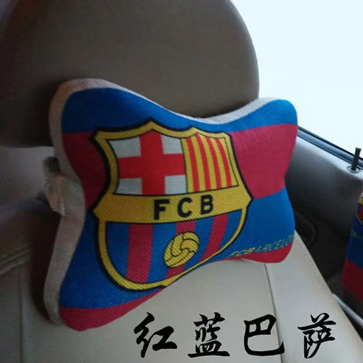 Car headrest - red and blue Barcelona - (2 pieces)