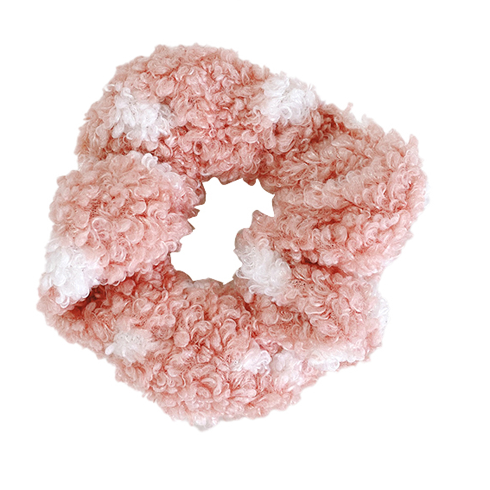 

Fur Point Printed Hair Loop Rope Women Scrunchies Hair Band Ponytail Holder, Pink, 501 Original