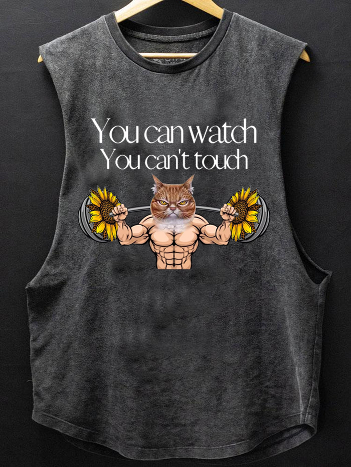 Animal Cat Sunflower Fitness You Can Watch You Can't Touch Tank Top / Rvogue / Rvogue