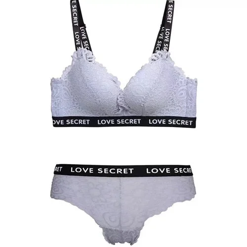 DERUILADY Bra Set Sexy Lace Floral Lingerie Fashion Wireless Breathable Underwear Set Women Seamless Push Up Bra And Panty Set