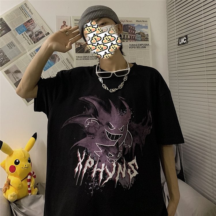 Anime Pokemon Kawaii Genggar T-shirt  weebmemes