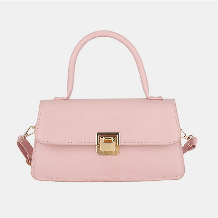 Retro PU Leather Lock Buckle Square Bag