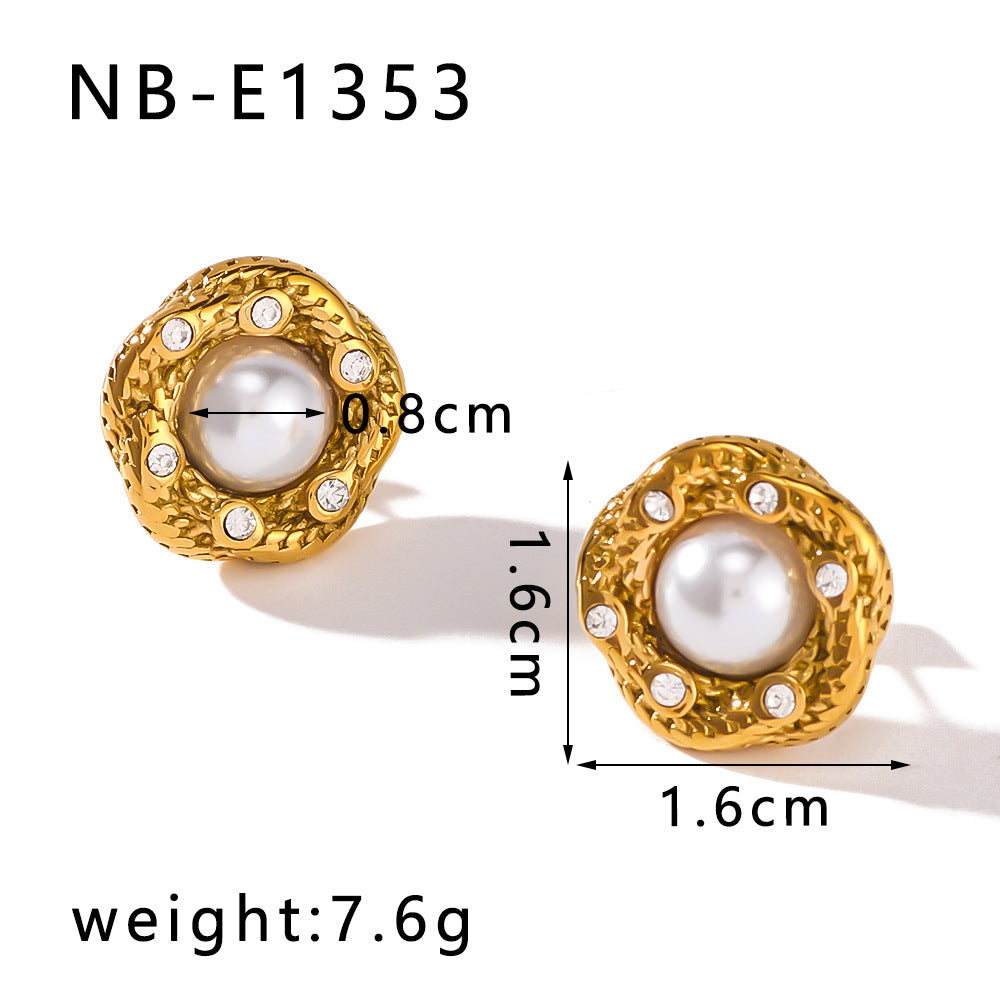 IG Style Petal Geometric Stainless Steel Electroplating Earrings