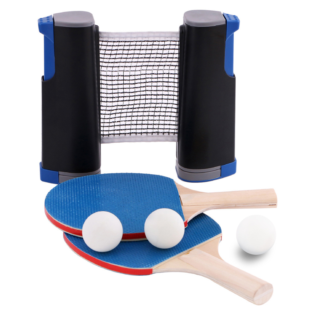 

Portable Table Tennis Set Telescopic Net 1 Pair Rackets Paddles 3 Balls, 501 Original