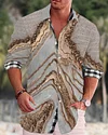 Men's cotton&linen long-sleeved fashion casual shirt  68b5