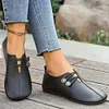 Gioiacombo&trade; Scarpe casual in pelle con punta tonda retr&ograve; da donna