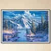 (70*50cm)Snow Mountain - Full Square Drill Diamond Painting