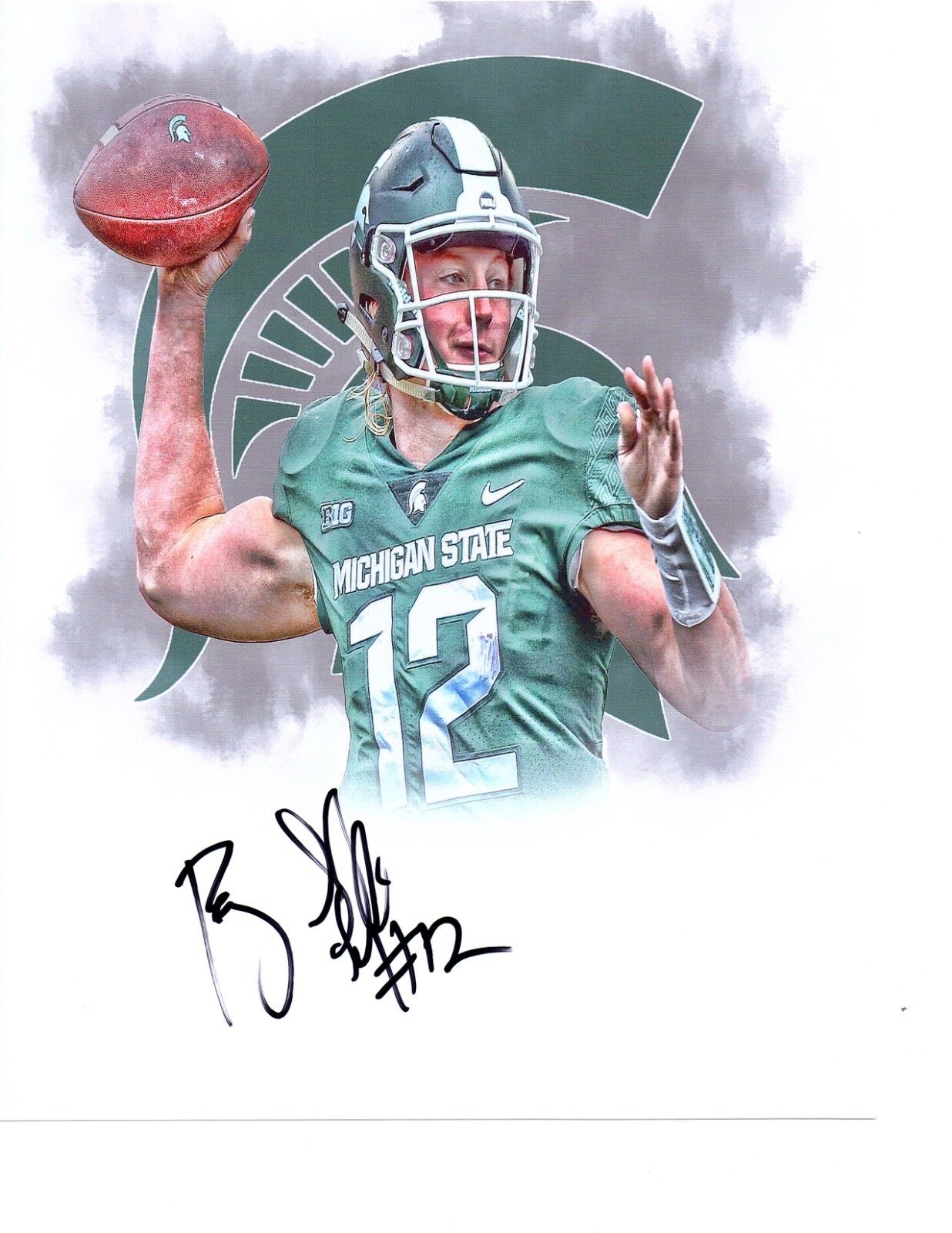 Rocky Lombardi signed autographed 8x10 Photo Poster painting Michigan State Spartans football a