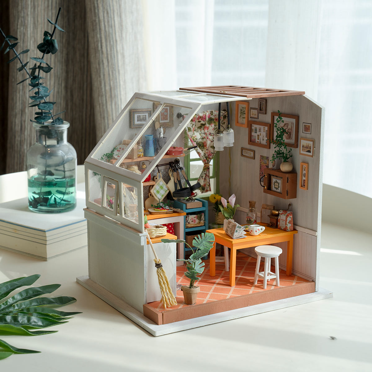 DIY Dollhouse Circus Flower Mini Car Shop Kanto Cooking Kit