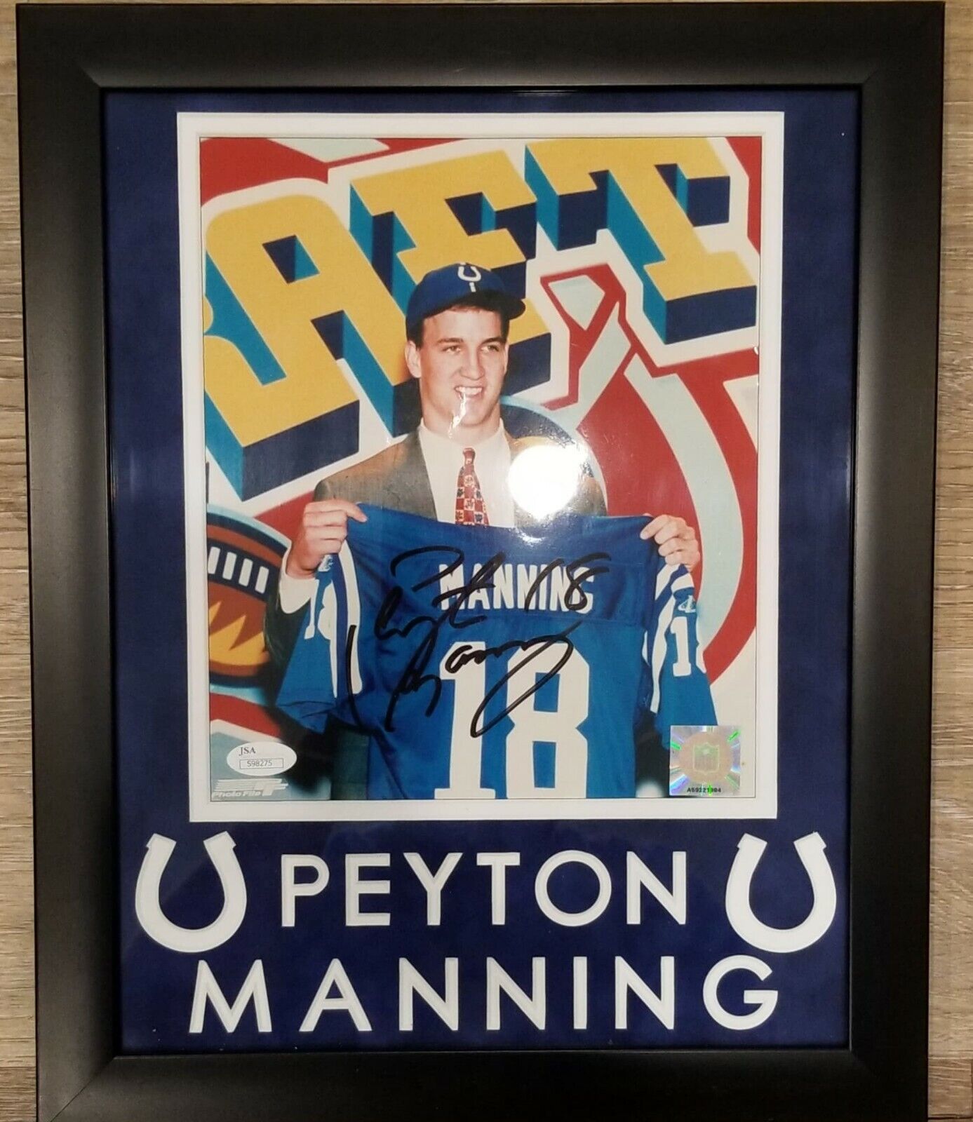 Peyton Manning autographed signed framed 8x10 NFL Indianapolis Colts JSA w/ COA