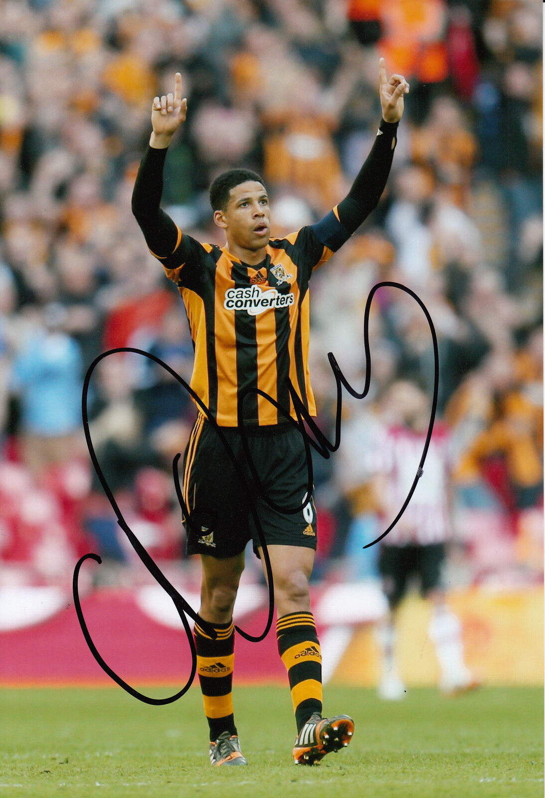 Hull City Hand Signed Curtis Davies 12x8 Photo Poster painting.