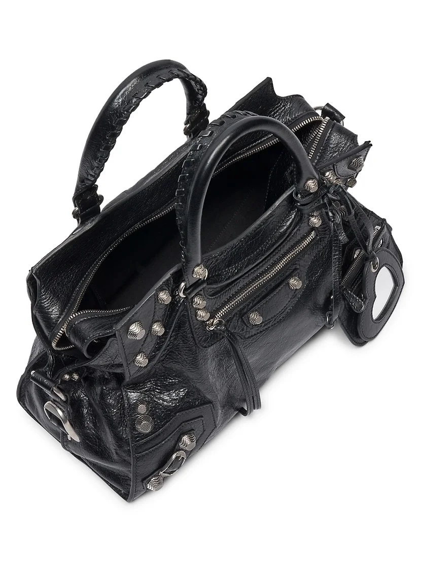 Balenciaga Neo Cagole City Handbag With Rhinestones bag black