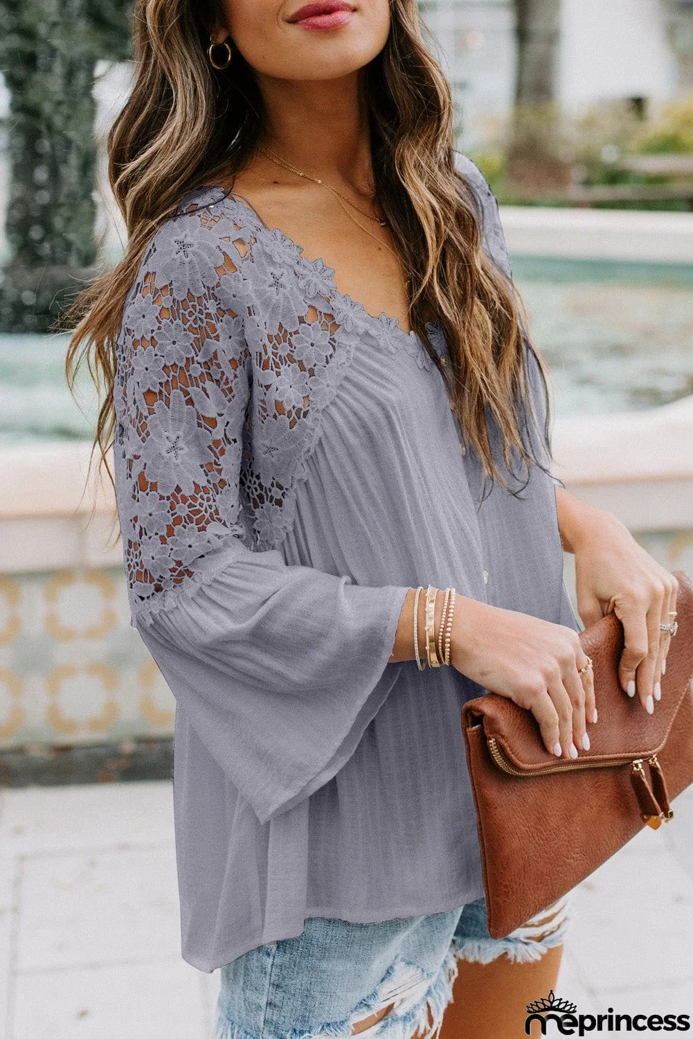 Crochet Lace Button Top