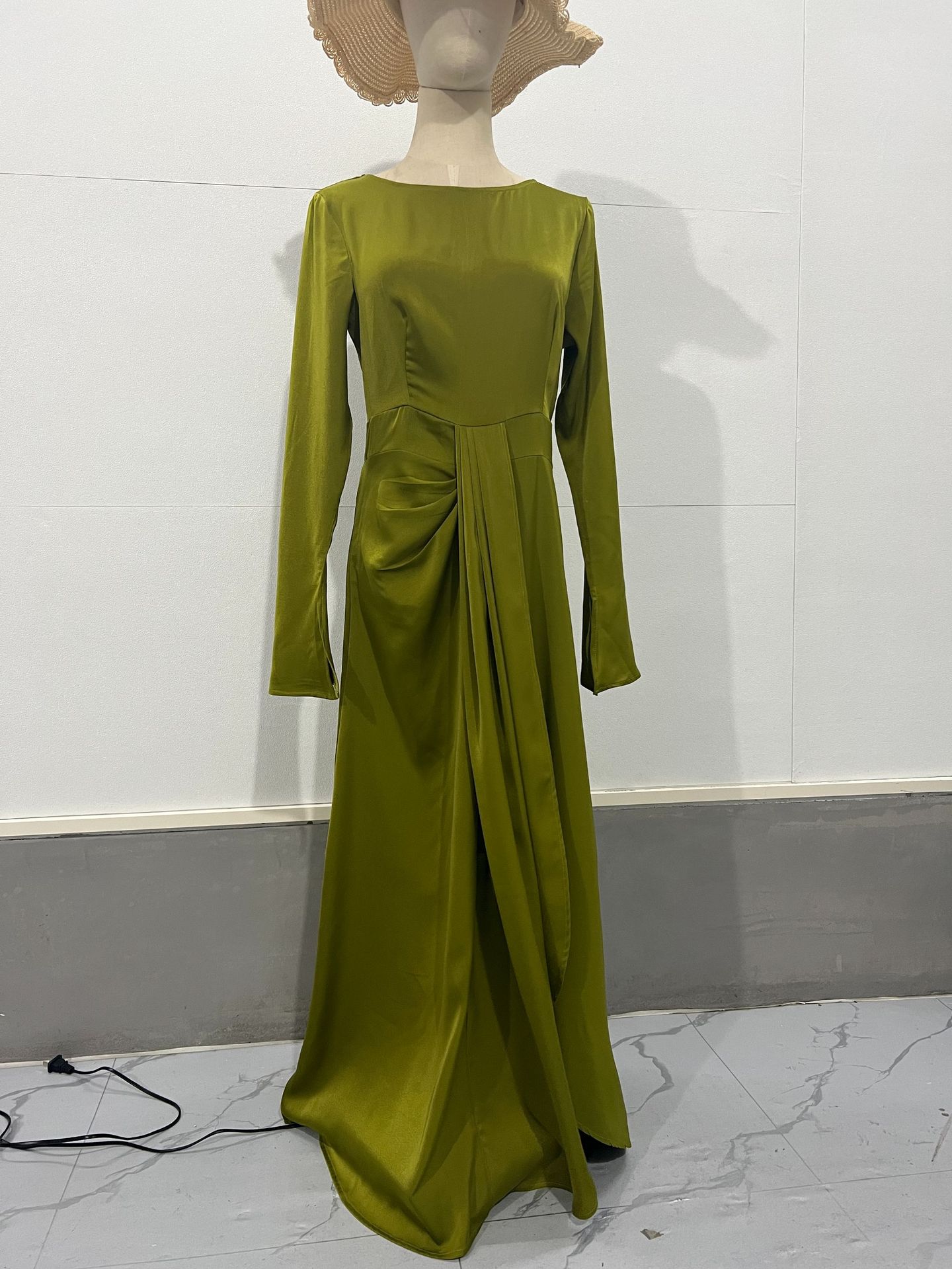 Elegant Autumn Collection Green Long Dress