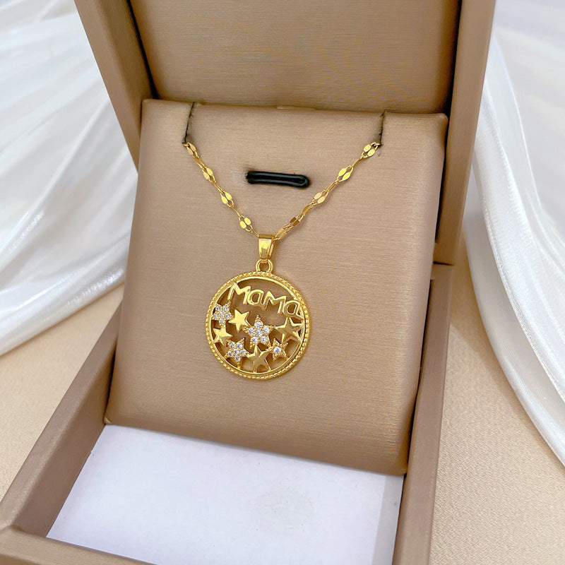 Moon Geometric Stainless Steel Stainless Steel Necklaces