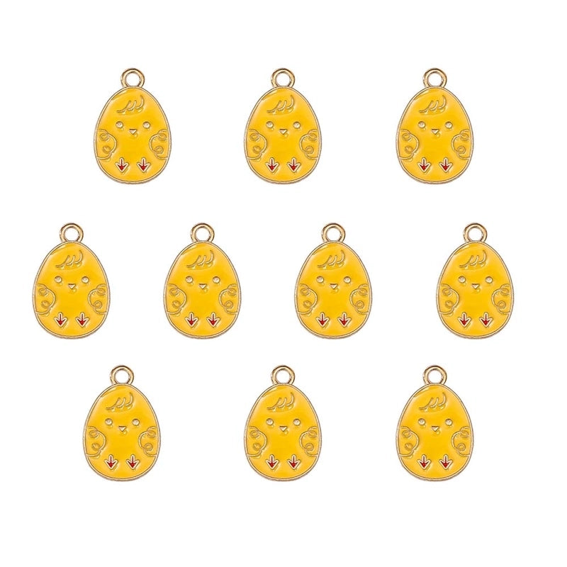 10 PCS/Package 14.2*21.7mm 19.3*17.3mm 21*25.5mm Alloy Easter Egg Hamburger Fried Egg Jewelry Accessories Pendant