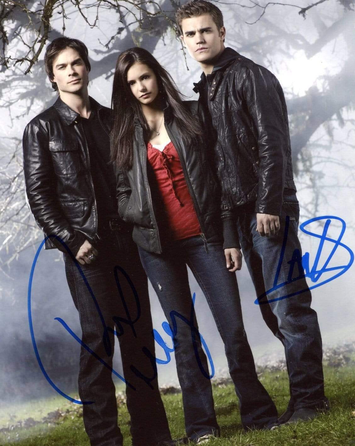 ACTORS Paul Wesley & Ian Somerhalder VAMPIRE DIARIES autographs, signed Photo Poster painting