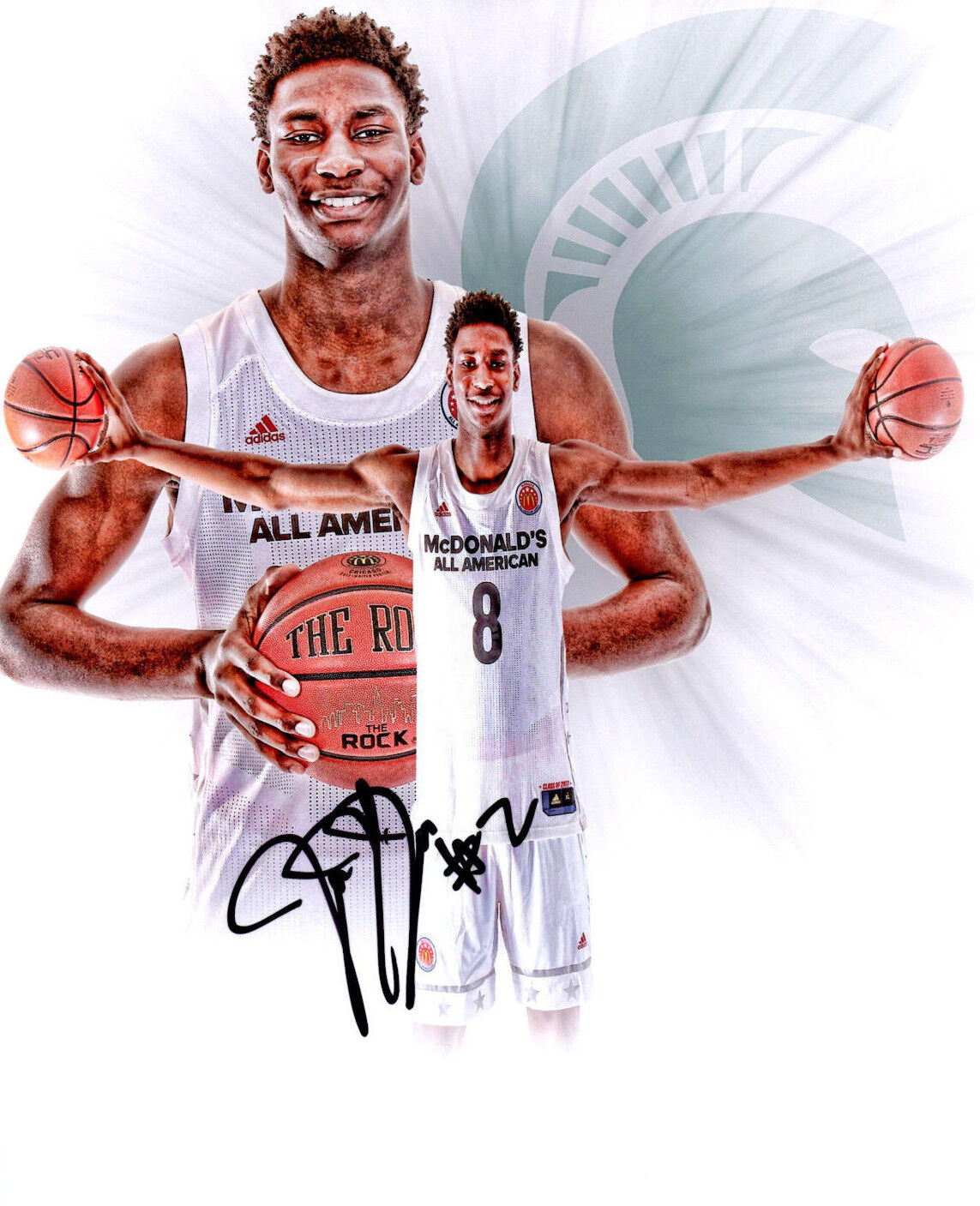 Jaren Jackson Jr Michigan State Spartans hand autographed signed 8x10 Photo Poster painting c