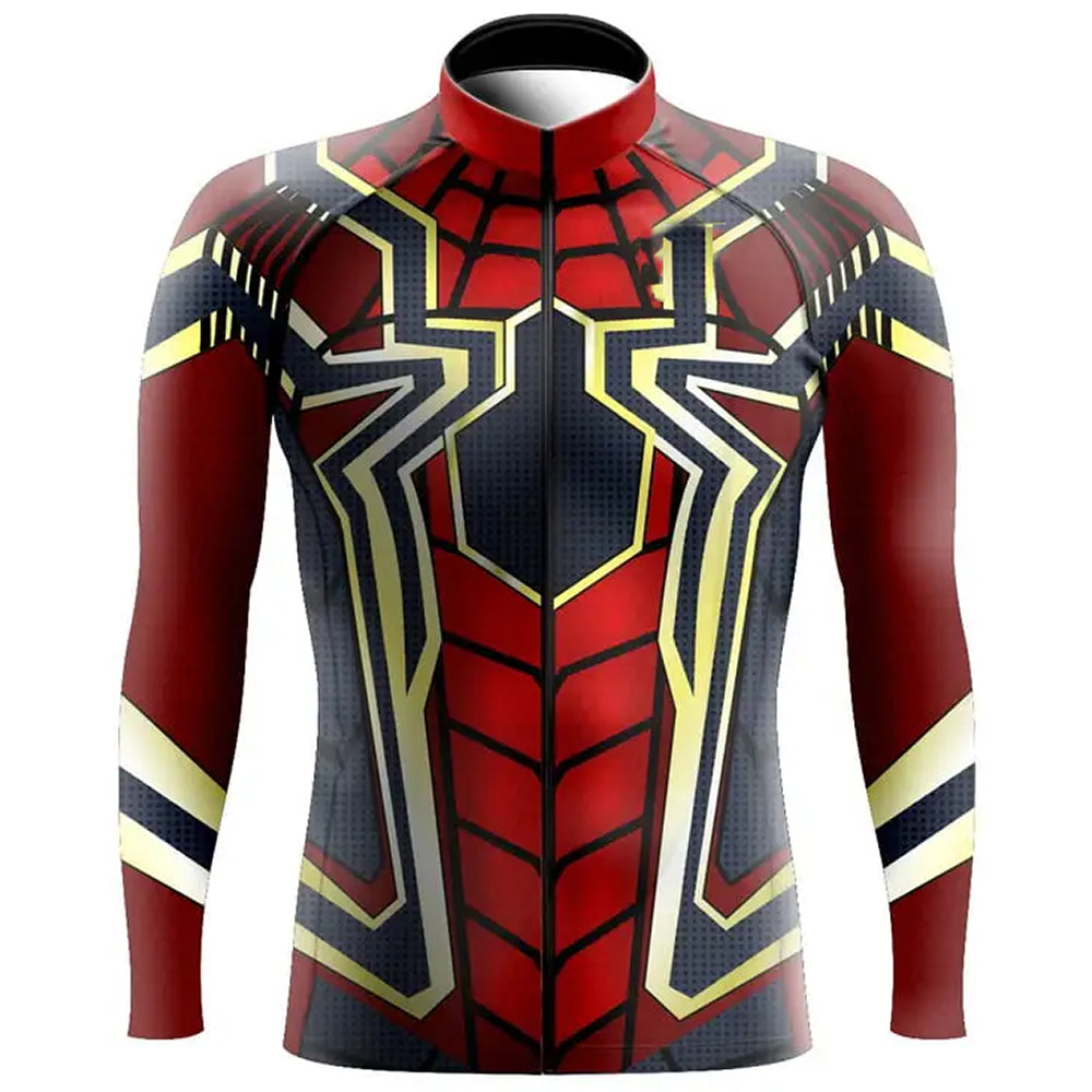 Customized Spider-Man Long Sleeve Cycling Jersey for Men | captainssportss.com