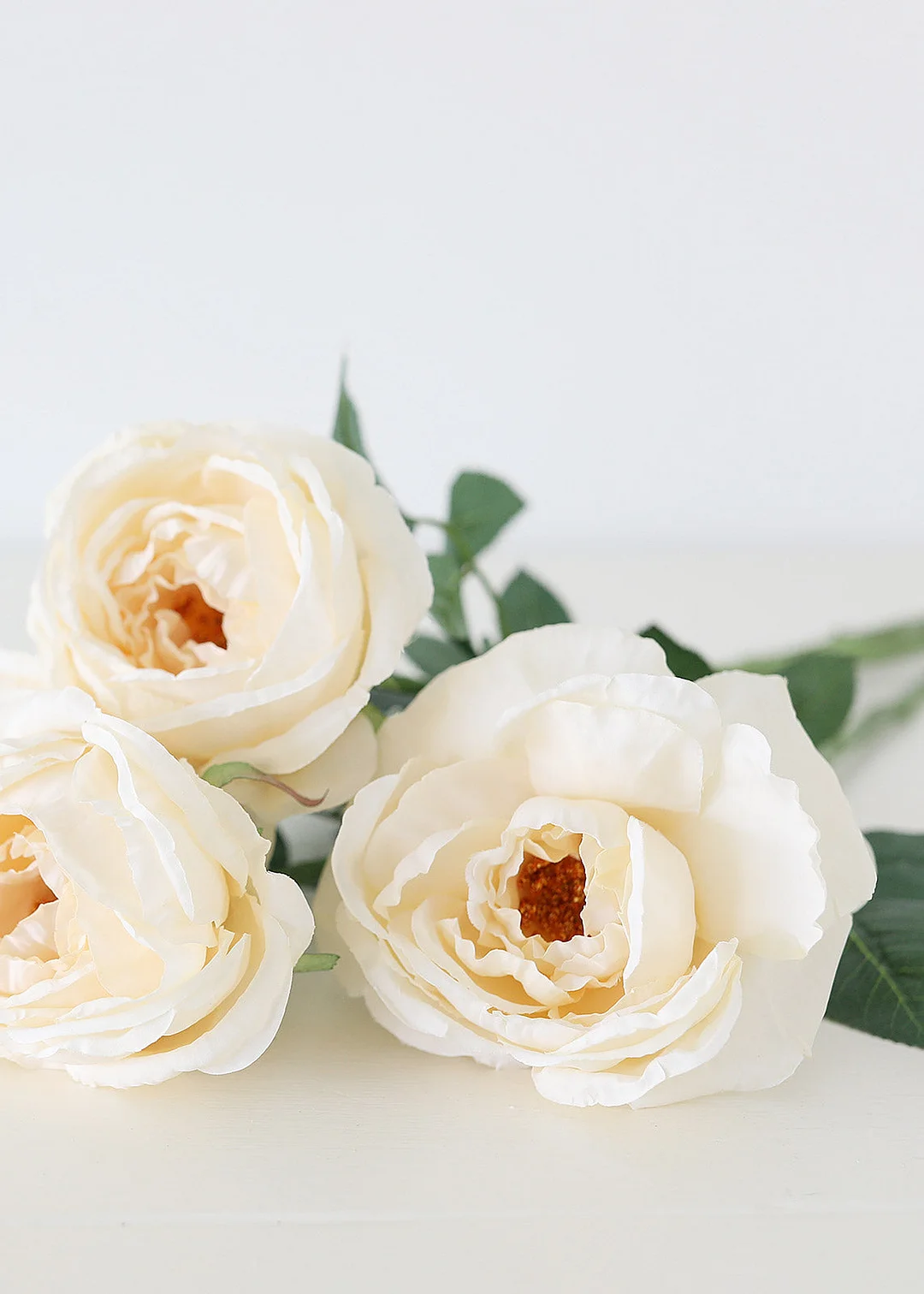 Silk Garden Cabbage Rose in Buttercream - 23"