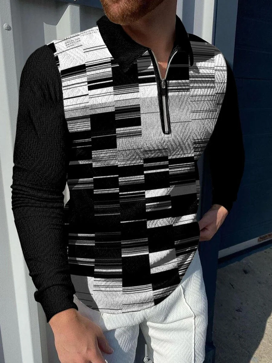 Vintage Printed Men's Polo Shirt