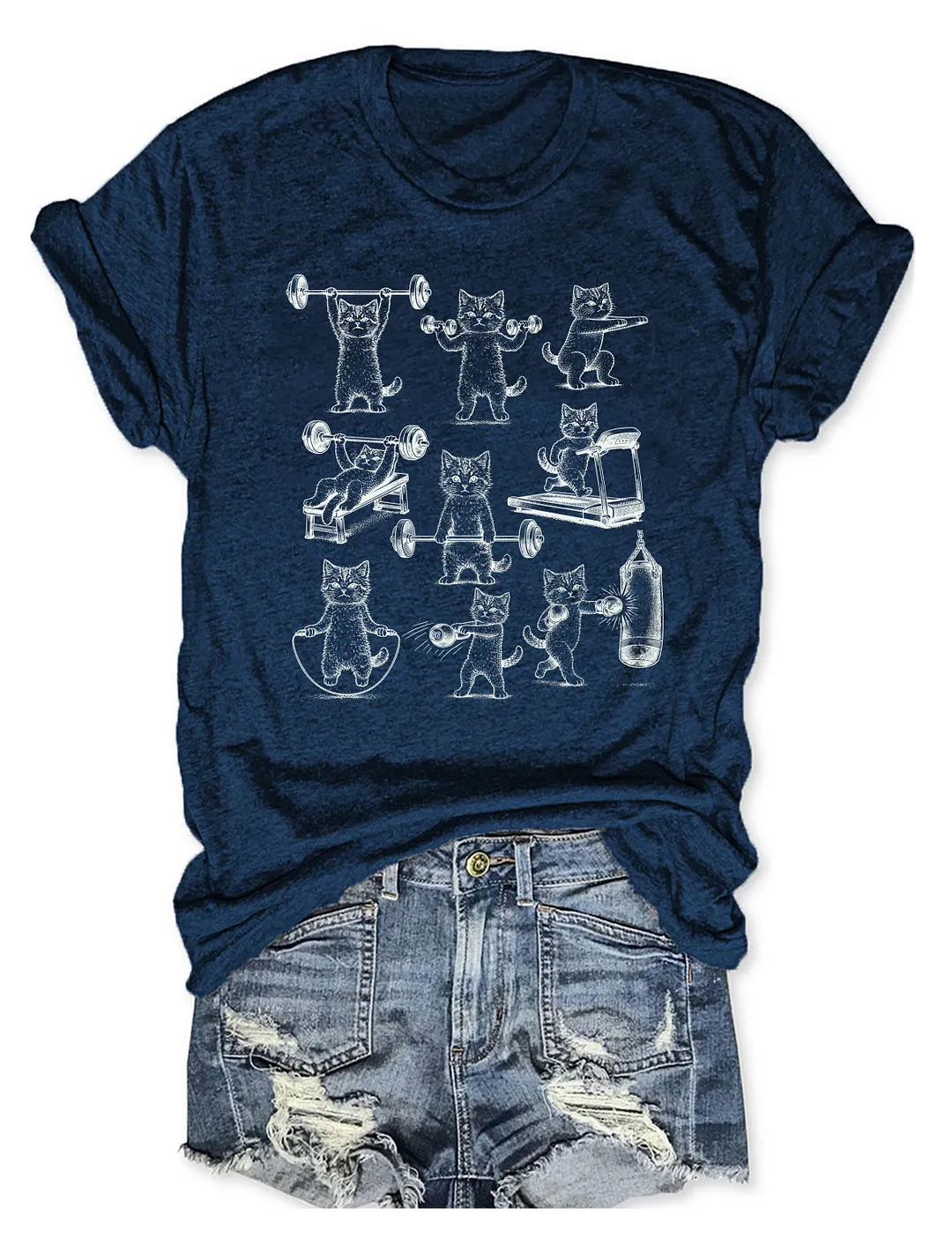 Funny Cats Gym T-shirt