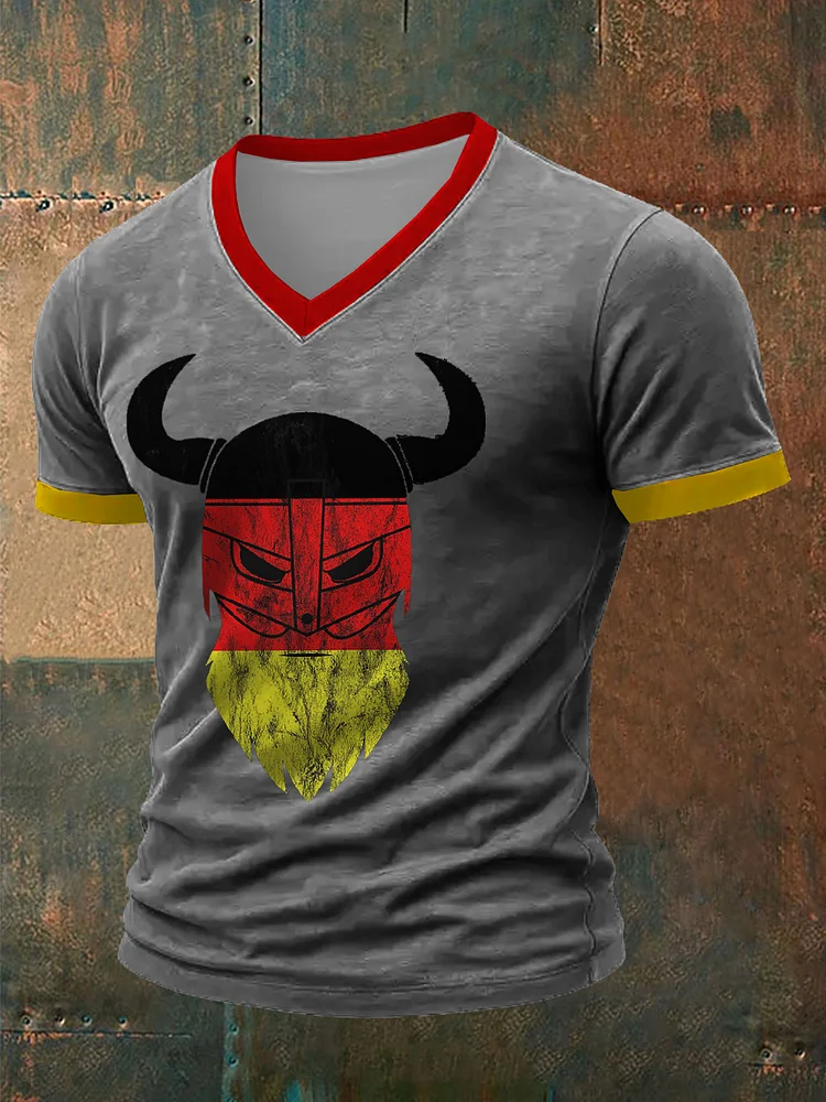 Deutsches Wikinger-Bedrucktes Kurzarm-T-Shirt f&uuml;r M&auml;nner
