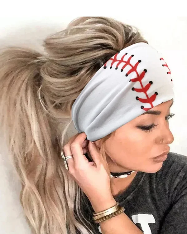 Baseball Print Elastic Workout Headband