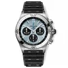 BREITLING Chronomat B01 42mm Ice Blue Dial With Black Rouleaux Rubber Strap PB0134101C1S2 Top replica