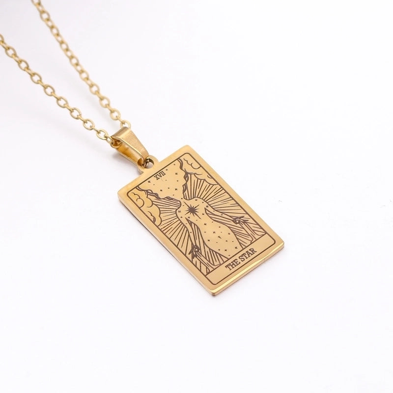 Minimalist Human Tarot 304 Stainless Steel Plating Pendant Necklace