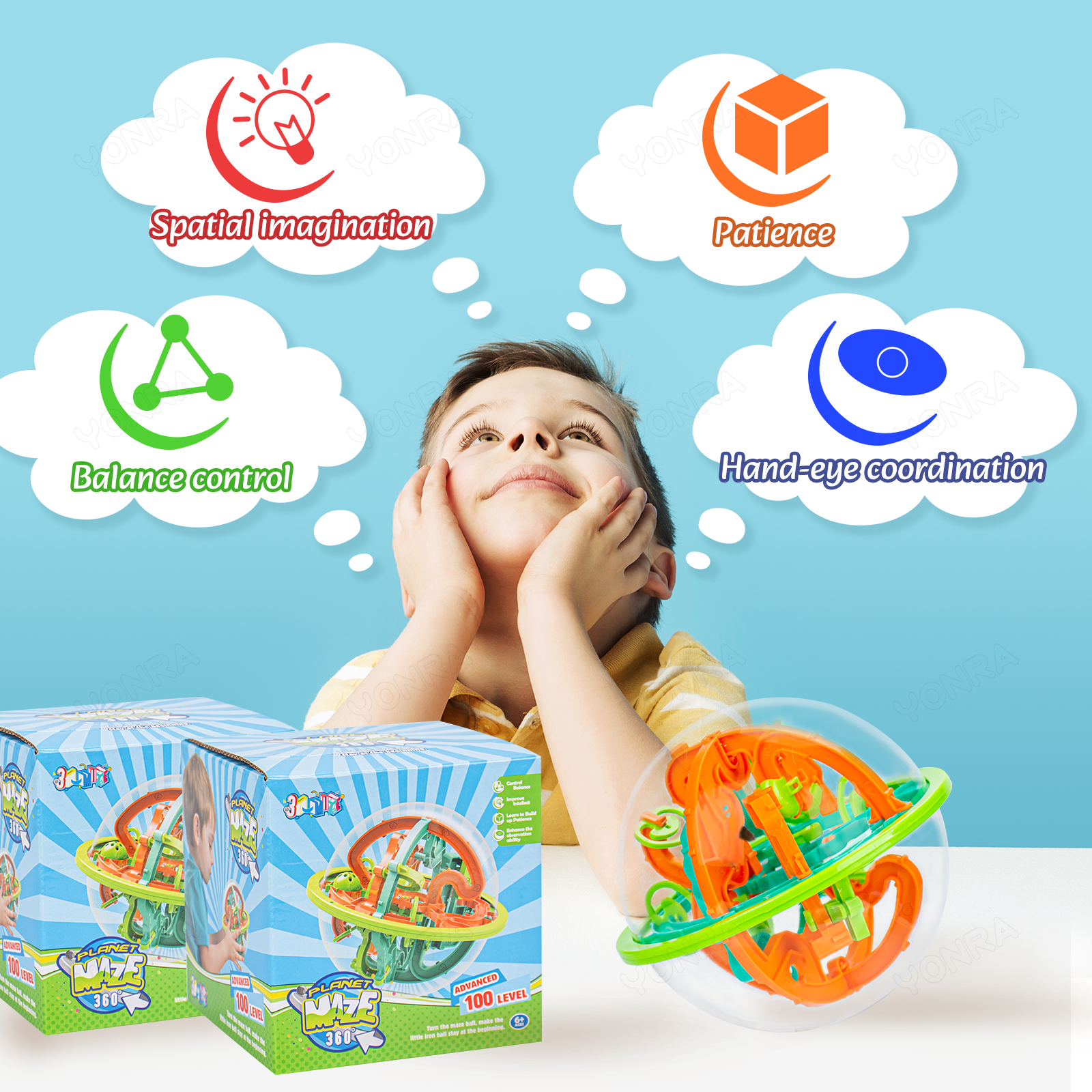 Tegooe Tegooe 3D Maze Puzzle Ball Game with 100 Obstacles - Brain Teaser Logic Toy for Kids and Teens