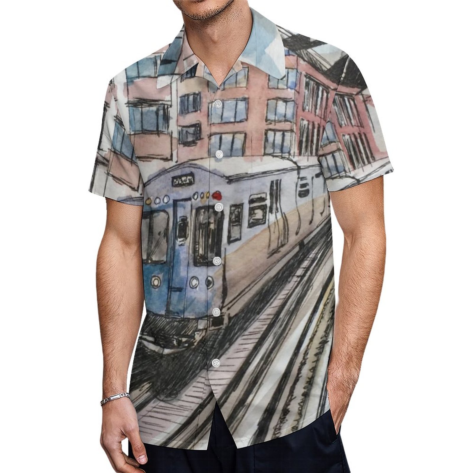 Cta Chicago Transit Authority Hawaiian Shirt Mens Button Down Plus Size Tropical Hawaii Beach Shirts