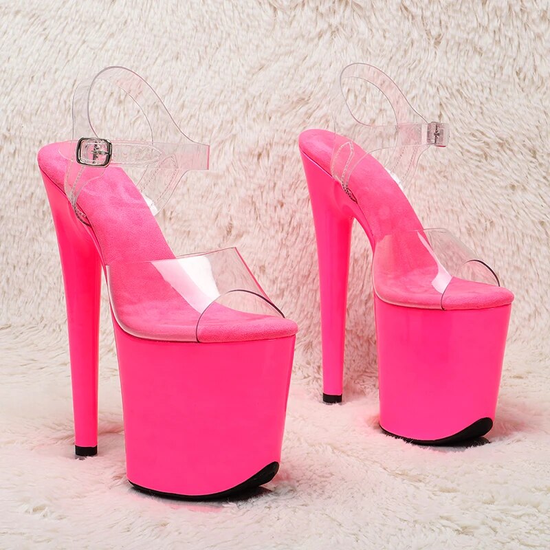 TAAFO 8Inch/20cm PVC Platform Sandals Party High Heels Shoes Pole Dancing Shoes