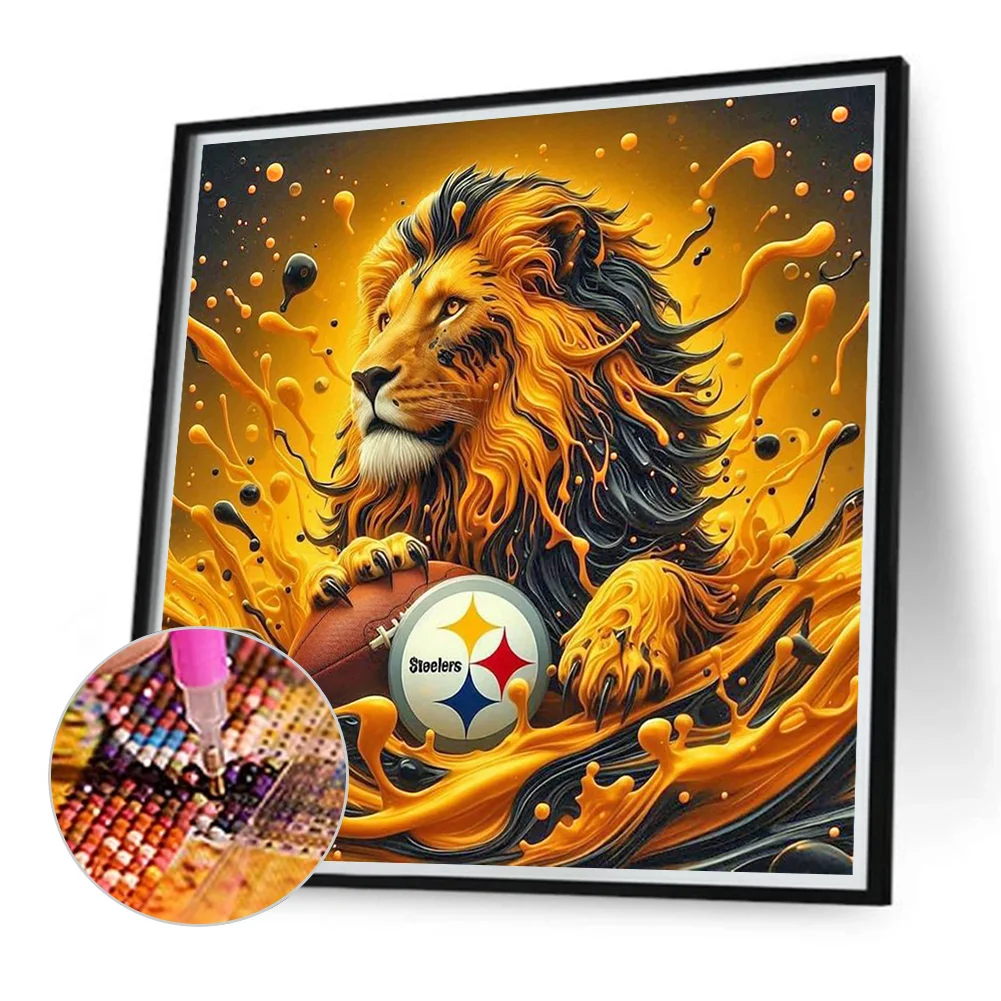 Diamond Painting - Full Round Drill - Pittsburgh Steelers Lions(Canvas|40*40cm)
