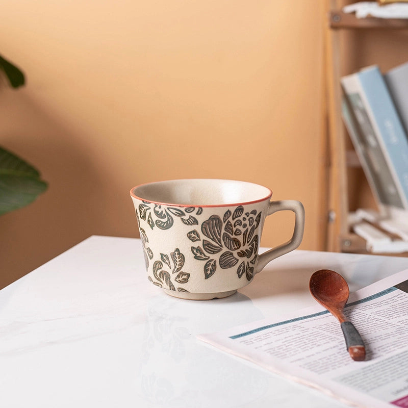 Chinoiserie Elegant Solid Color White Porcelain Mug 1 Piece