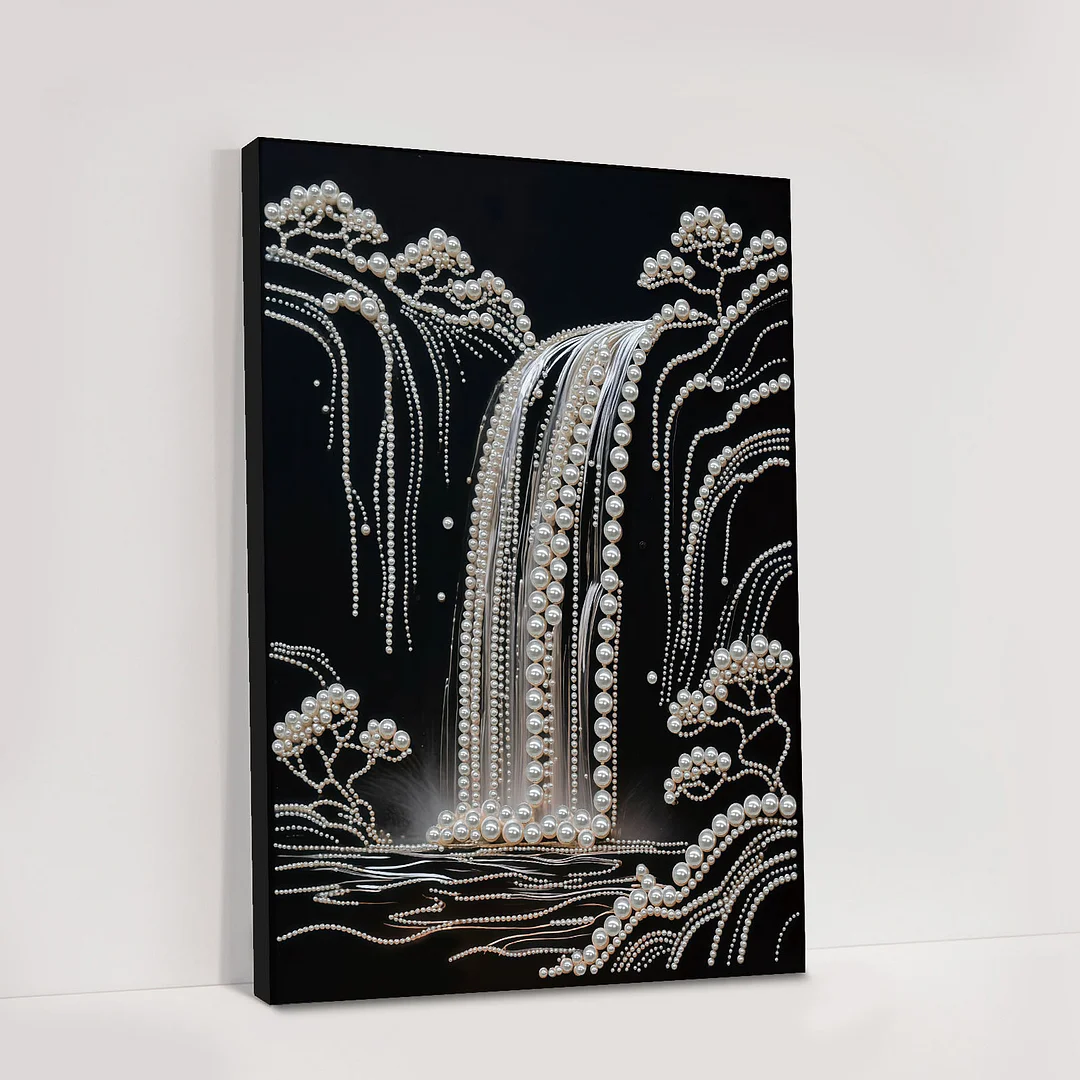 DIY Pearl Painting Art Kit, Oil Painting Style Beads Canvas With Frame 30*40cm, Handmade Home & Wall D&eacute;cor, Beginner Friendly Unique DIY Gift for Friends, Mom