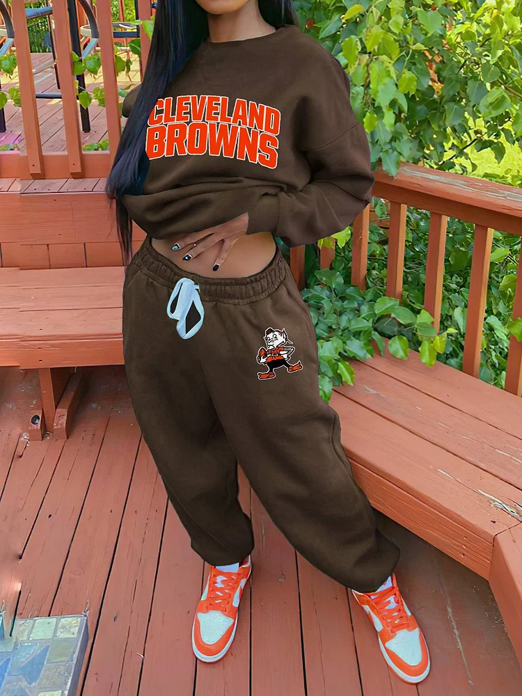 Cleveland Browns Sports Sweatshirt Two-Piece Suit