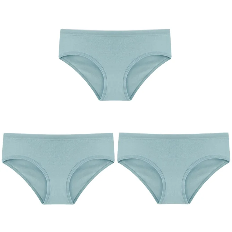 CINOON 3PCS/Set Women's Panties Cotton Underwear Solid Color Briefs Girls Low-Rise Soft Panty Women Underpants Female Lingerie