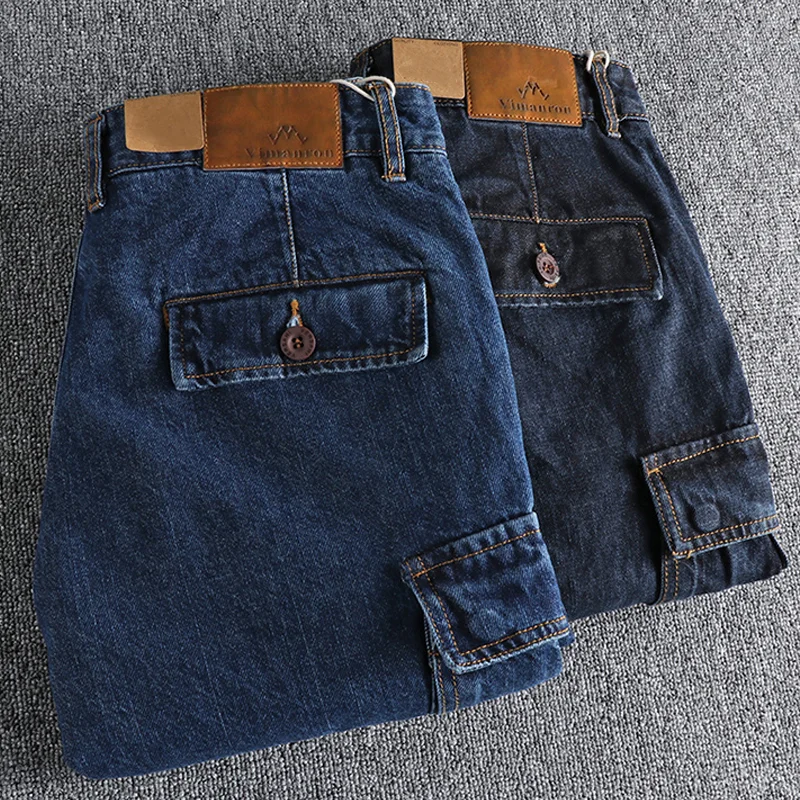American Vintage Washed Distressed Cargo Denim Shorts
