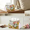 (24cm)Diamond Art Tissue Box DIY PU Napkin Cover for Home Decoration(Plant)