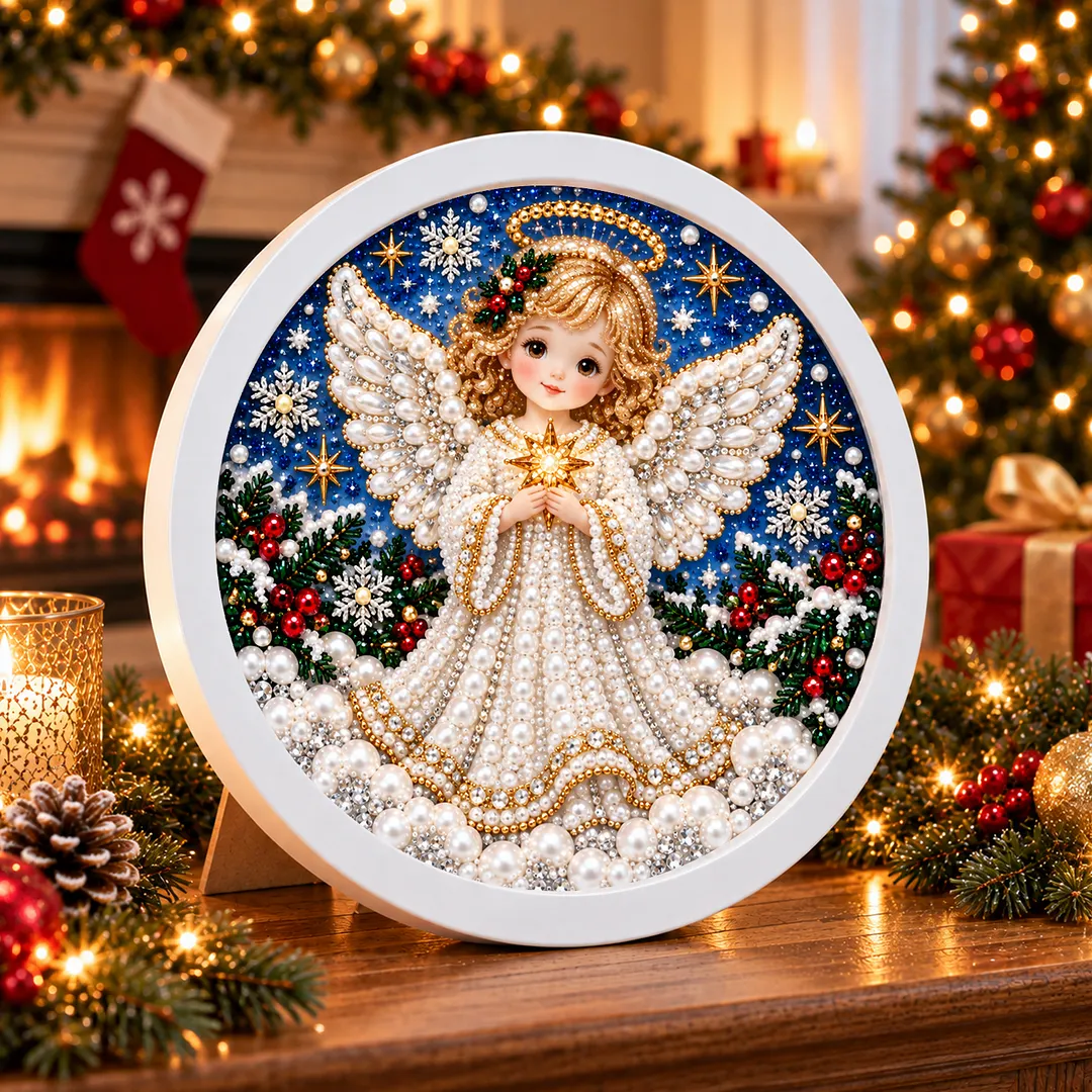 Framed Pearl Painting Kit Christmas Ornament Style 7.87x7.87in