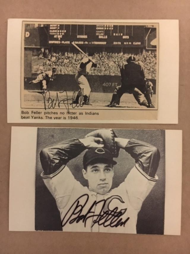 Bob Feller No Hitter Signed/Mounted Photo Poster painting on Index Card JSA Precertified**