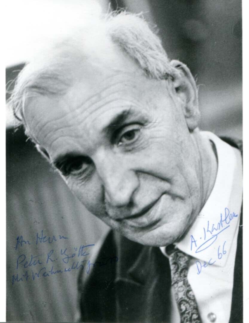 Alfred Kastler autograph, signed vintage Photo Poster painting