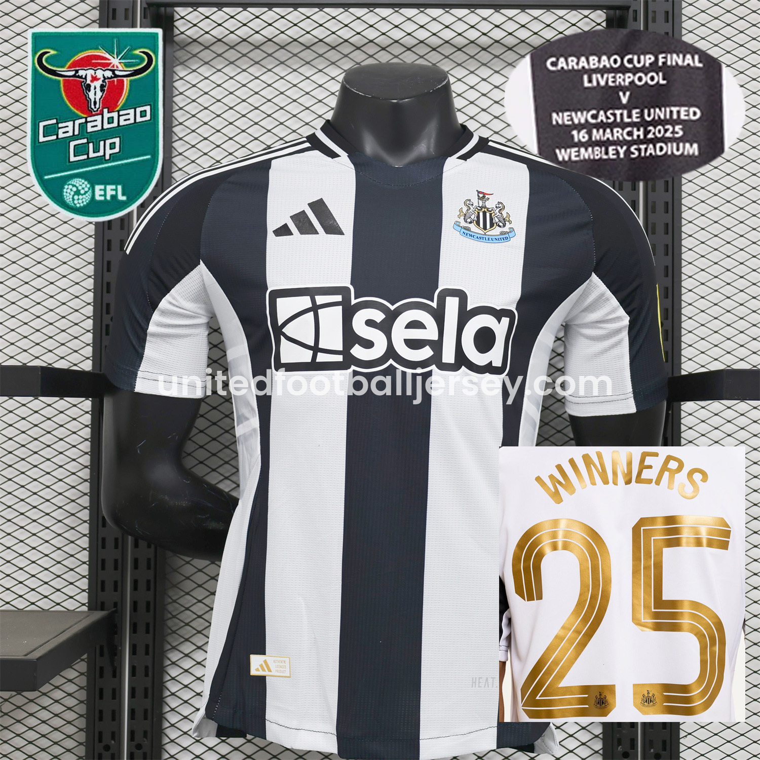 Newcastle United 2025 CARABAO CUP FINAL Home Jersey - Player Version