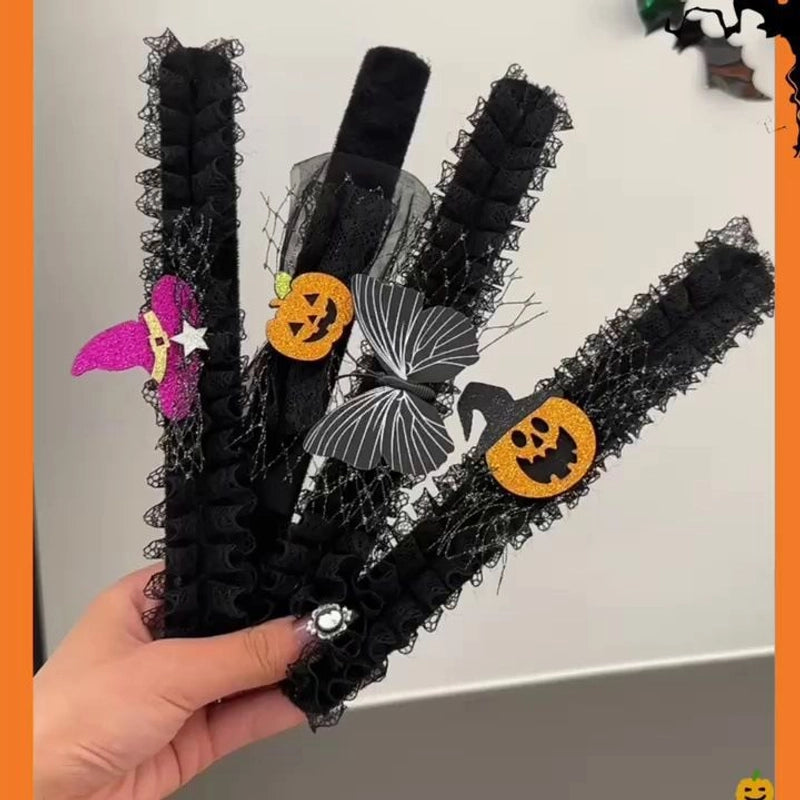 Halloween IG Style Pumpkin Hat Butterfly Gauze Party Festival