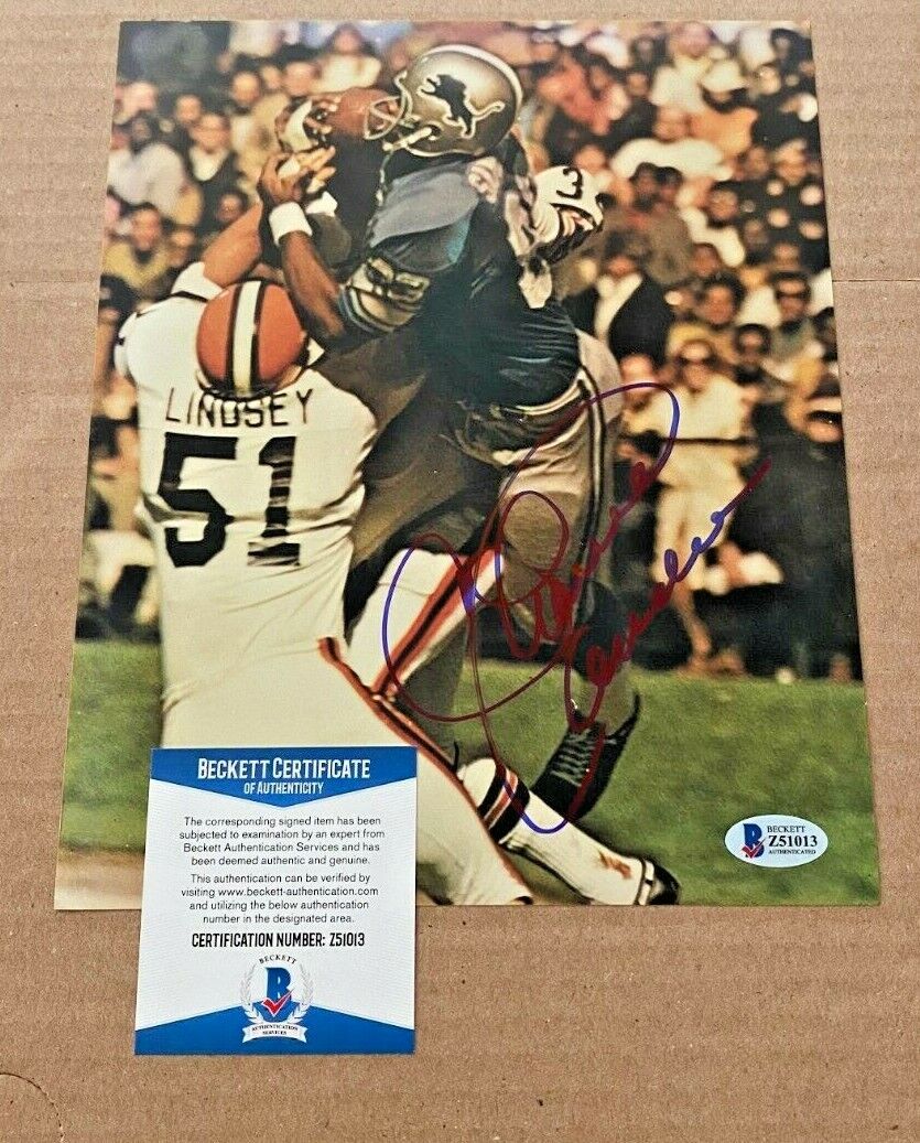 CHARLIE SANDERS SIGNED DETROIT LIONS 8X10 Photo Poster painting BECKETT CERTIFIED