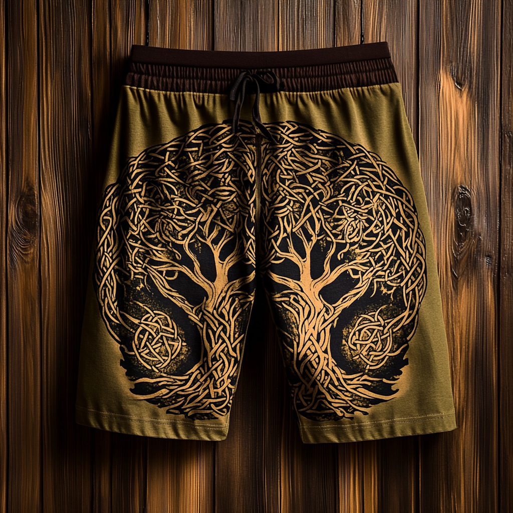 Men's Viking Nordic Totem Life Of Tree Sport Vintage Shorts